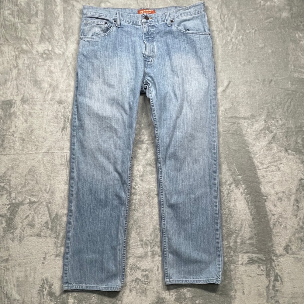 Arizona Jeans Co Athletic Fit Jeans Mens 36x30 Light Wash Blue Stretch Denim